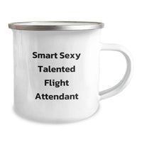 Load image into Gallery viewer, Gifts from Friends for Flight Attendant, Funny Smart Sexy Talented Flight Attendant Camping Mug, Christmas Unique Mugs for Men or Women - Image 2