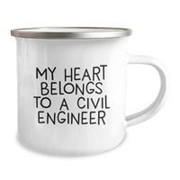 Load image into Gallery viewer, Civil Engineer Gifts - Funny 'My Heart Belongs To A Civil Engineer' Christmas Unique Mugs for Civil Engineers, Men, Women, Friends, Coworkers, Family, Camping Enthusiasts - Image 2