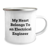 Load image into Gallery viewer, Funny Gifts for Electrical Engineers - My Heart Belongs To An Electrical Engineer Christmas Mugs for Men Women Friends Family - Unique Camping Mug for Electrical Engineer Lover - Image 2