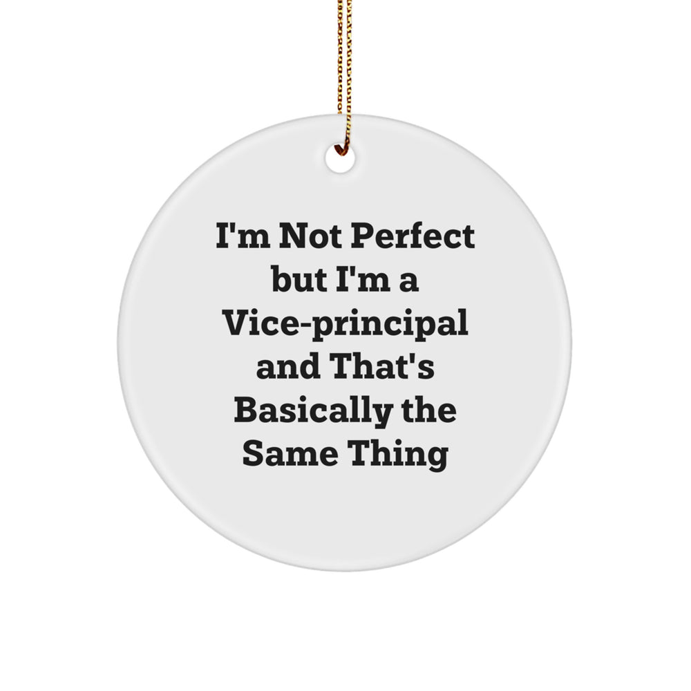 Funny Vice-principal Circle Ornament, Gifts for Men from Friends, I'm Not Perfect, Christmas Unique - Image 1