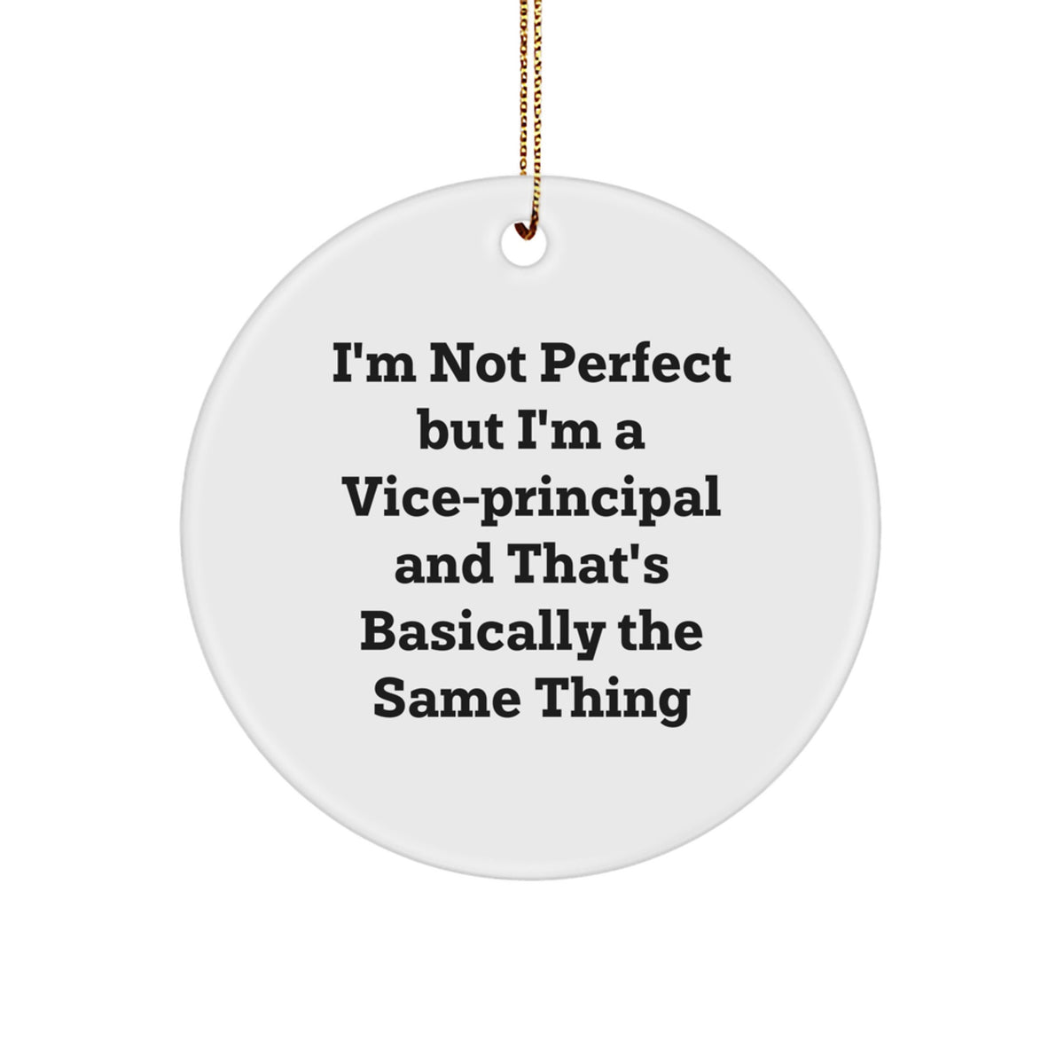 Funny Vice-principal Circle Ornament, Gifts for Men from Friends, I'm Not Perfect, Christmas Unique - Image 1