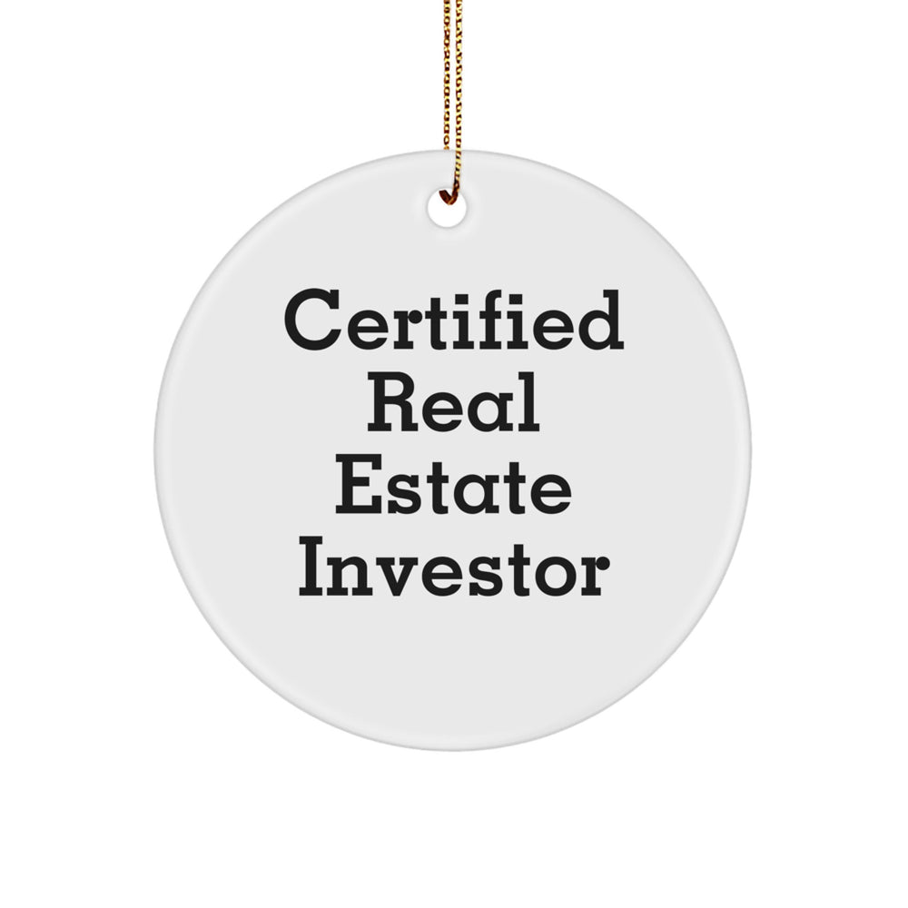 Real Estate Investor Gifts, Funny Quote Circle Ornament for Him, Gifts from Men, Christmas Unique Gifts for Real Estate Investor Friends - Image 1