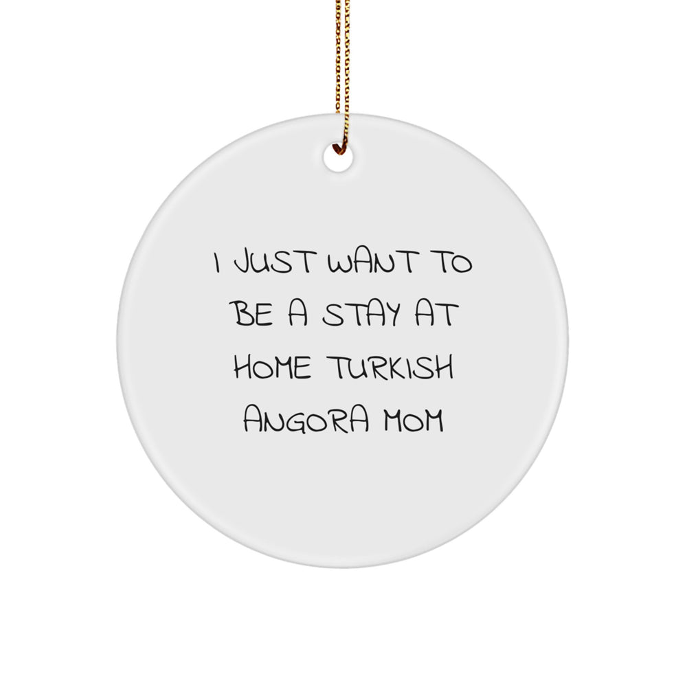 Turkish Angora Cat Mom's Delight, Circle Ornament Gifts from Family, Friends, or Coworkers for Christmas - Image 1