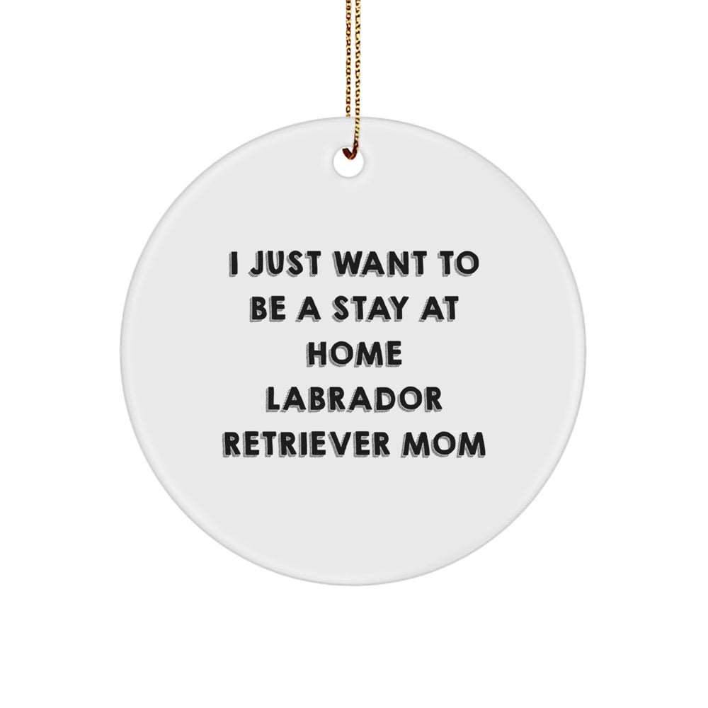 Funny Labrador Retriever Dog Mom Circle Ornament Gifts for Women Christmas Unique Presents from Friends - Image 1