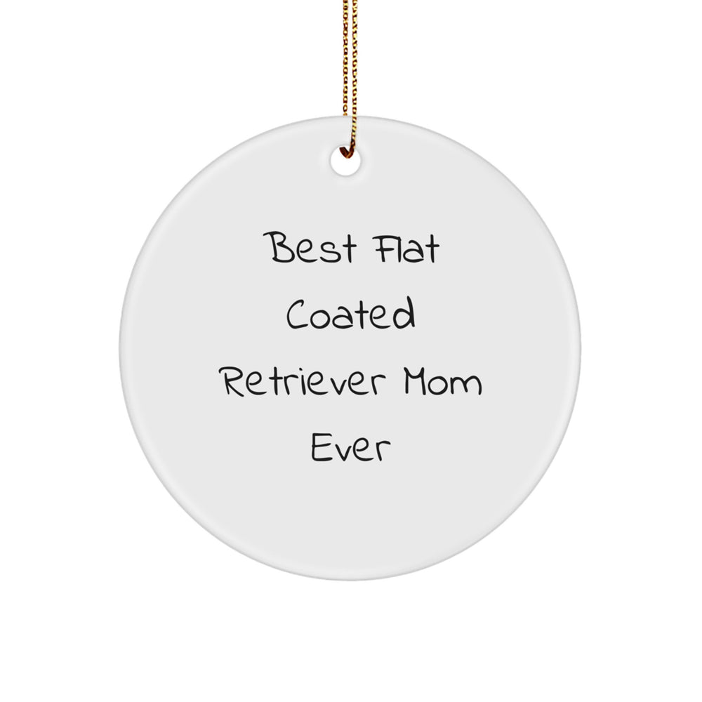 Funny Flat Coated Retriever Dog Mom Gifts from Friends - Best Flat Coated Retriever Mom Ever Circle Ornament for Christmas Unique Gifts - Image 1
