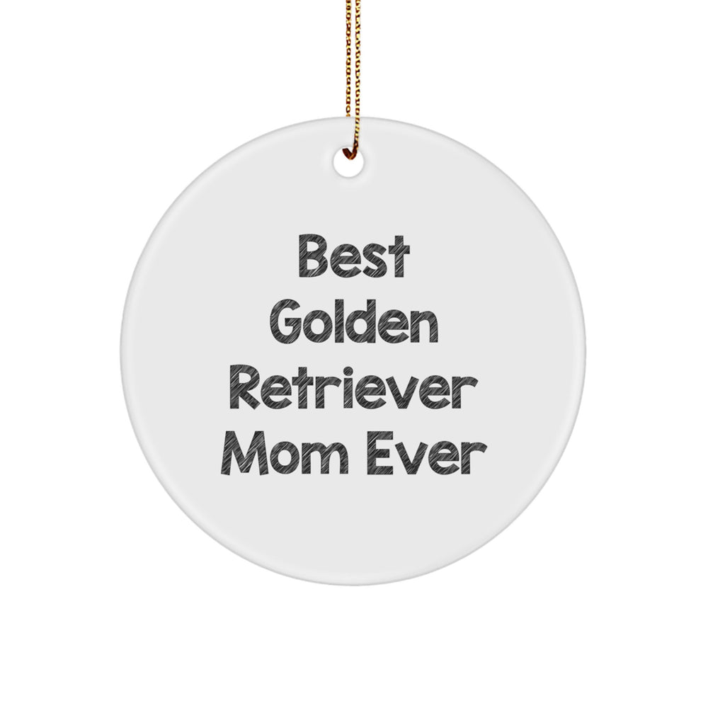 Fun Golden Retriever Dog Mom Gifts from Friends for Christmas - Best Golden Retriever Mom Ever Circle Ornament - Image 1