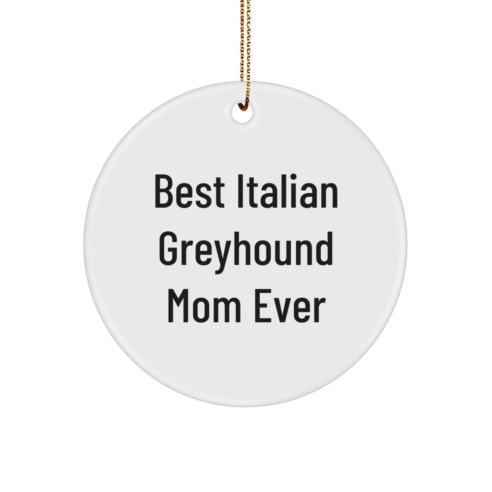 Italian Greyhound Dog Mom Gifts from Best Friends for Christmas Unique Circle Ornament - Image 1