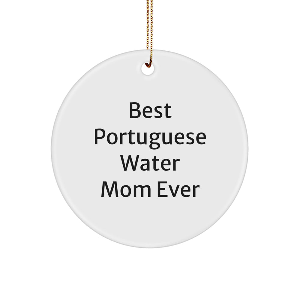 Funny Portuguese Water Dog Circle Ornament Gifts from Best Portuguese Water Mom Ever for Christmas - Image 1