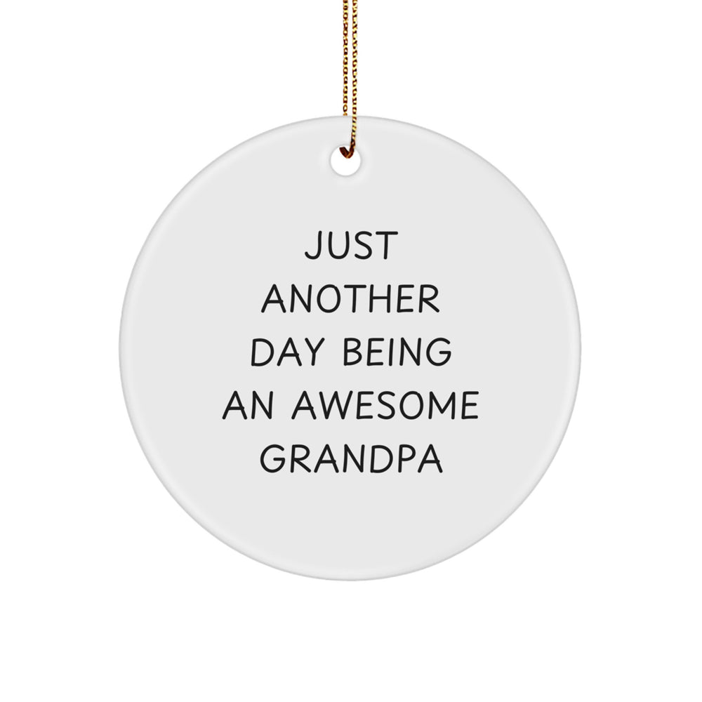 Funny Grandpa Gifts from Family - Circle Ornament for Christmas Unique Presents - Image 1