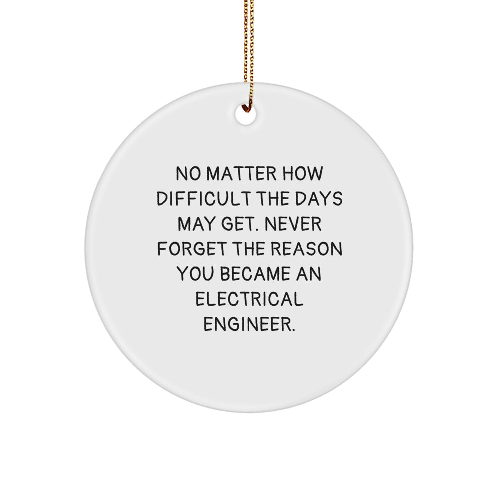Funny Electrical Engineer Gifts for Men - Christmas Unique Ornaments for Electrical Engineers - No Matter How Difficult The Days May Get. Never Forget The Reason You Became An Electrical Engineer. - Image 1