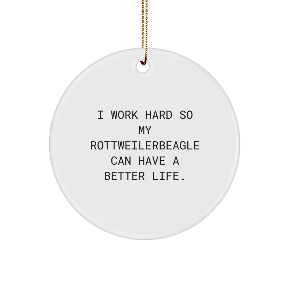 Funny Rottweilerbeagle Gifts from Men to Family - Circle Ornament for Christmas - Image 1