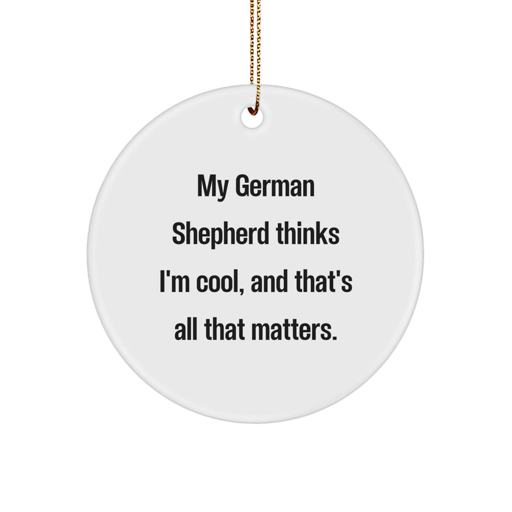 Fun German Shepherd Dog Gifts for Men from Friends, Funny Circle Ornaments for Christmas Unique Gifts - Image 1