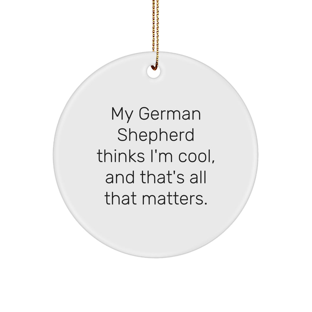 German Shepherd Dog Lover Gifts from Men to Friends - Funny Circle Ornament, Christmas Unique Gifts for German Shepherd Dog Owners - Image 1
