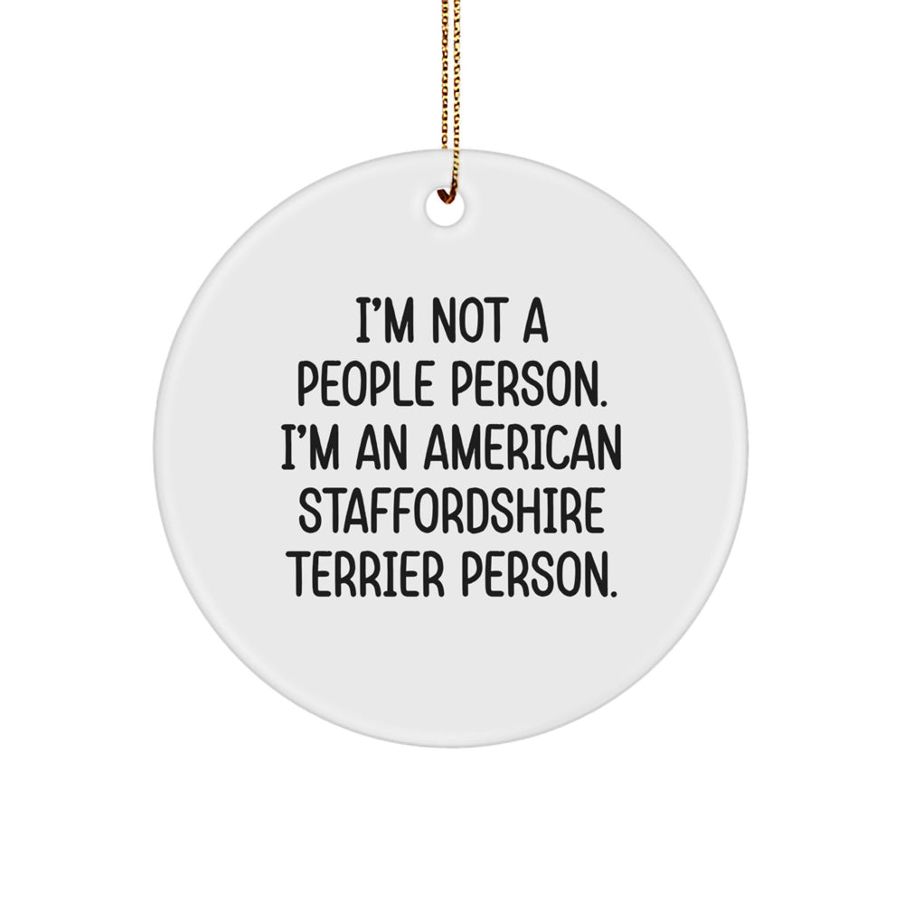 Funny American Staffordshire Terrier Dog Circle Ornament Gifts for Christmas, Gifts from Family and Friends - Image 1