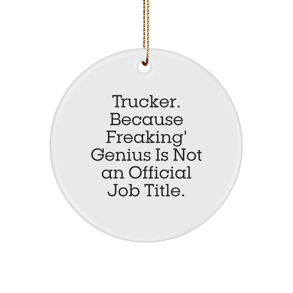 Trucker Gifts from Friends - Circle Ornament, Funny Quote, Christmas Unique Treasures - Image 1