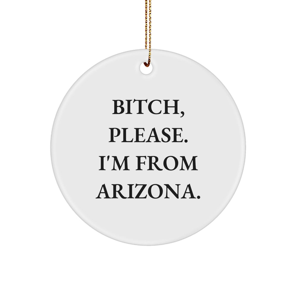 Arizona Circle Ornament Gifts from B-tch Please I'm From Arizona - Funny Christmas Decor - Image 1