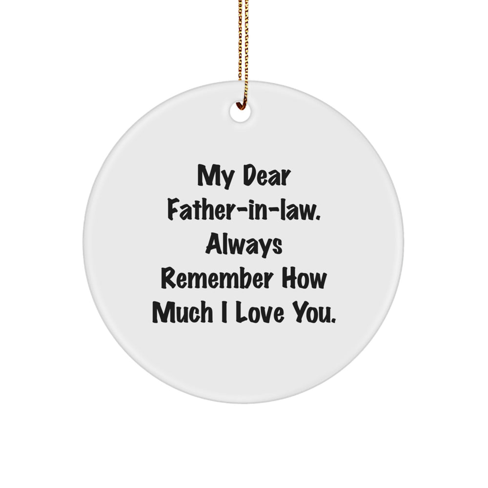 Funny Dad Jokes Gifts for Father-in-law - Circle Ornament, White, Christmas Unique Gifts from Family for Father-in-law - Image 1