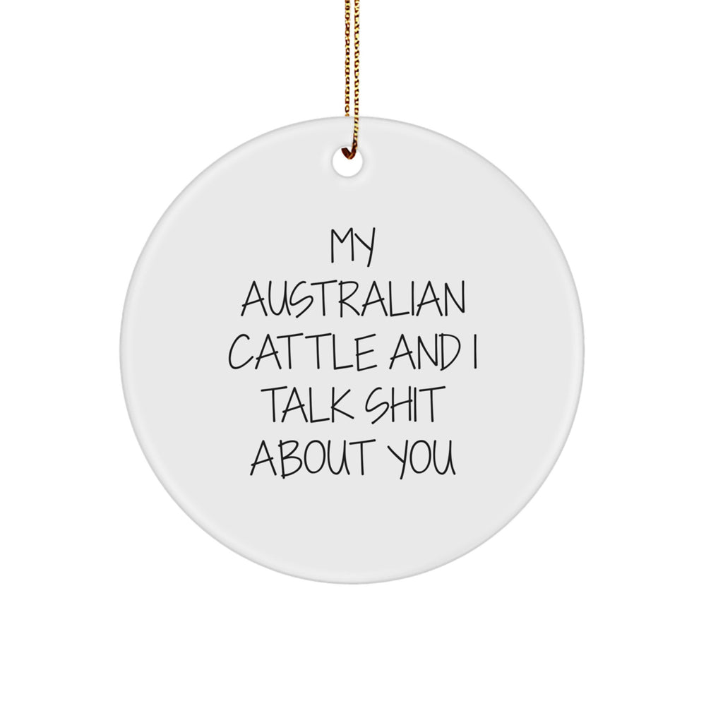 Australian Cattle Dog Lover Gifts from Friends, Funny Circle Ornament for Christmas Unique Aussie Cattle Dog Gifts for Men, Women, and Family - Image 1