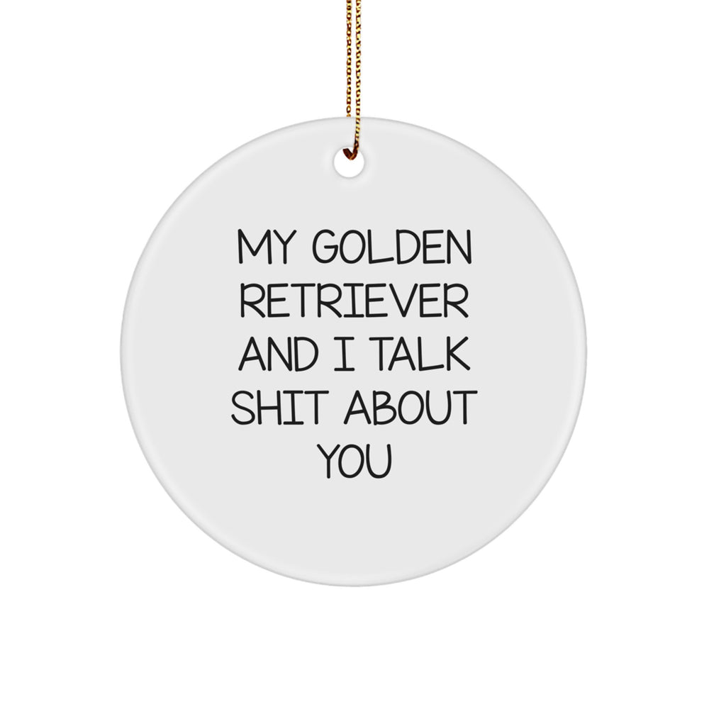 Funny Golden Retriever Dog Gifts for Golden Retriever Dog Lovers Christmas Unique Gifts from Friends and Family with 'My Golden Retriever And I Talk Shit About You' Quote - Image 1