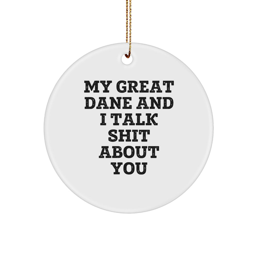 Funny Great Dane Dog Christmas Circle Ornament Gifts from Friends to Great Dane Dog Lovers - Image 1