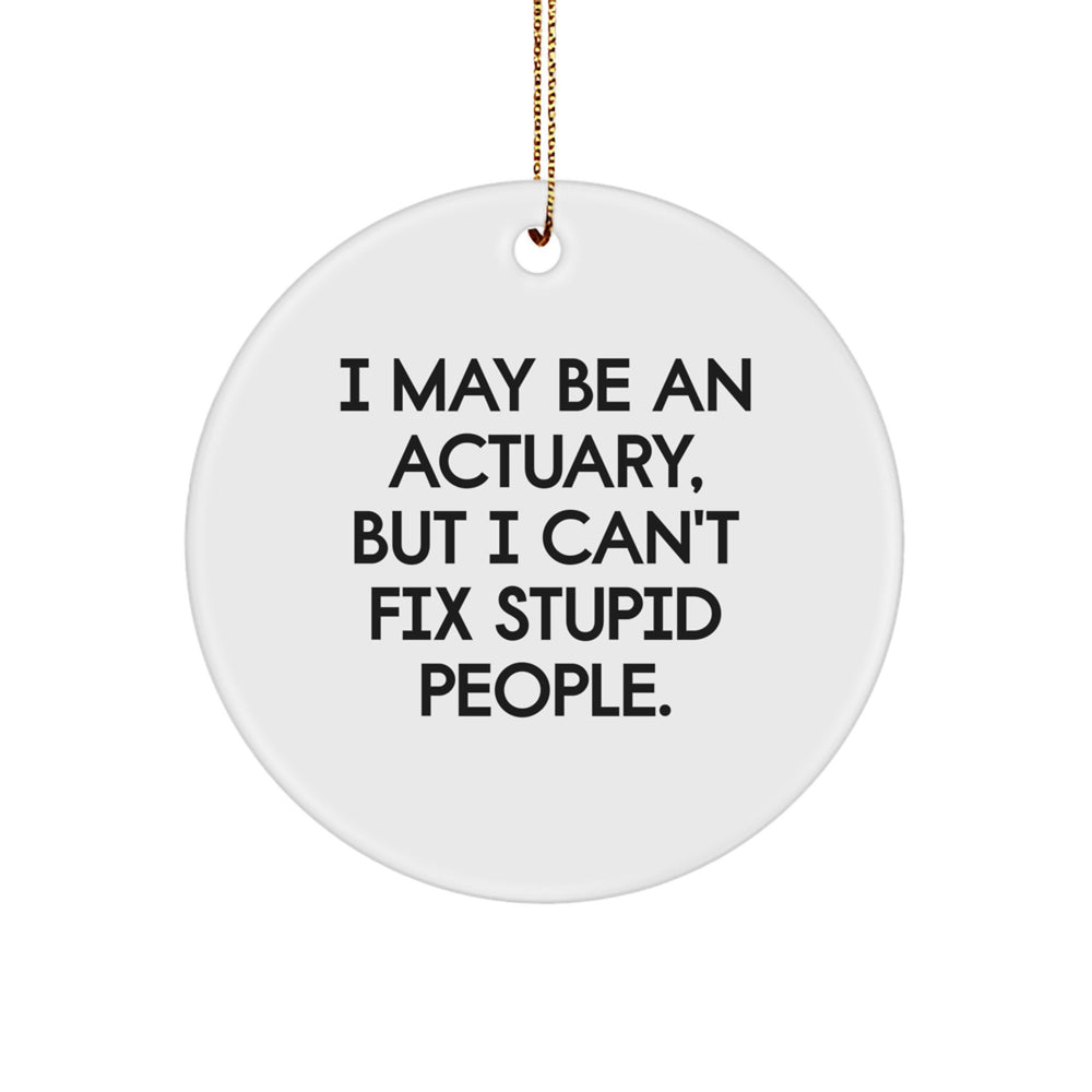 Funny Actuary Gifts, Christmas Unique Circle Ornaments for Actuary Men, Women, Friends, Family, Coworkers - I May Be An Actuary, But ' - Image 1