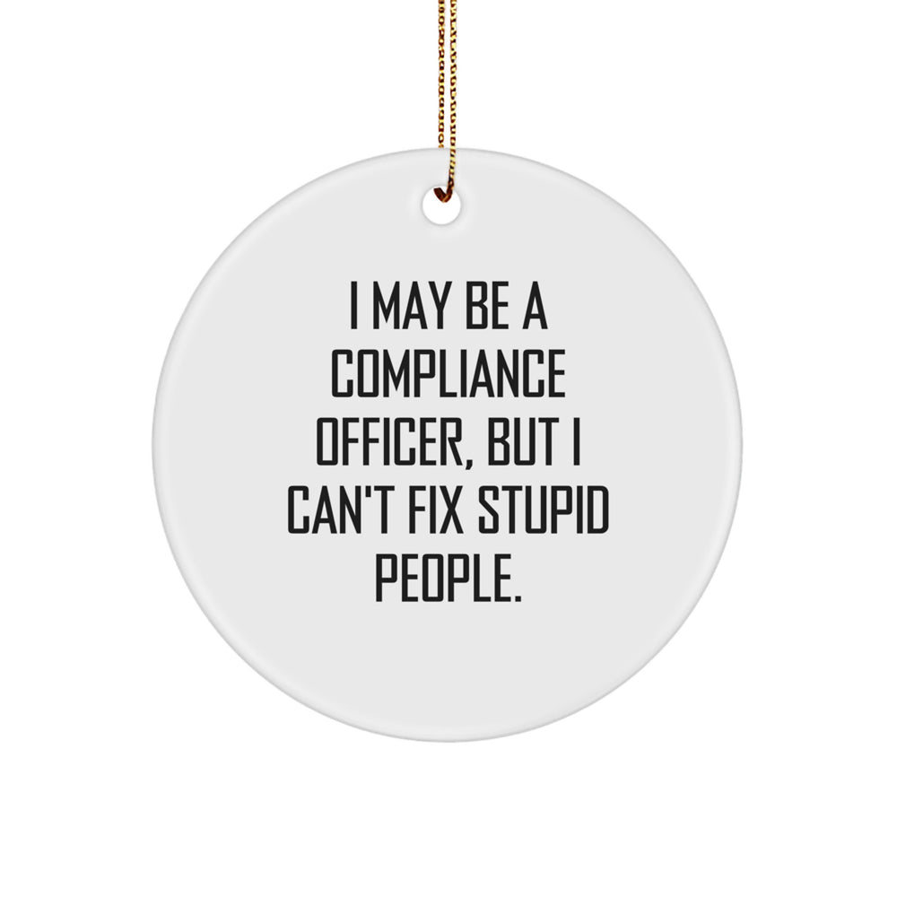 Compliance Officer Circle Ornament, Funny Quote Gifts for Men, Gifts from Friends, Unique Christmas Unique Gifts - Image 1