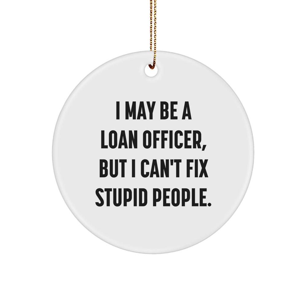 Funny Loan Officer Gifts, 'I May Be A Loan Officer, But I Can't Fix Stupid People.' Christmas ornaments for Loan Officer Men Friends Family - Image 1
