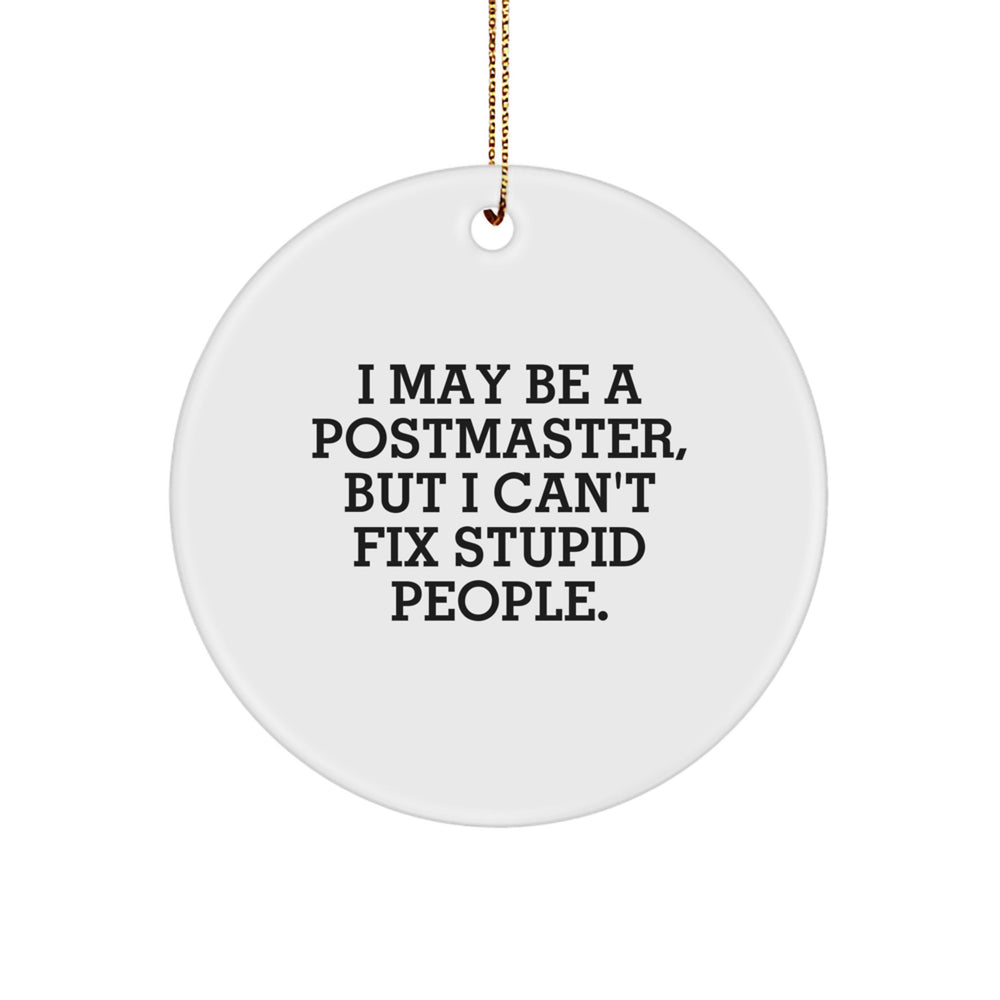 Funny Postmaster Quotes Gifts from Friends - Circle Ornament for Christmas Unique Gifts for Postmaster - Image 1