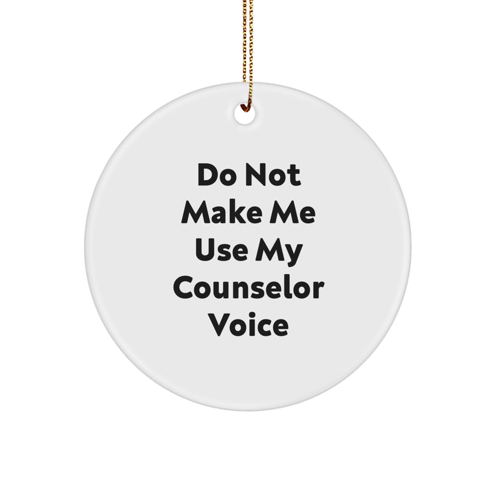 Funny Counselor Gifts for Men - Gifts from Family - Men's Counselor Circle Ornament, White, Christmas Unique Gifts for Counselor - Image 1