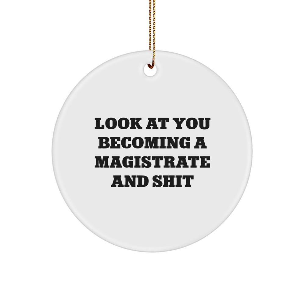 Magistrate Gifts from Men, Funny Circle Ornament for Men, Christmas Unique Gifts for Magistrate - Image 1