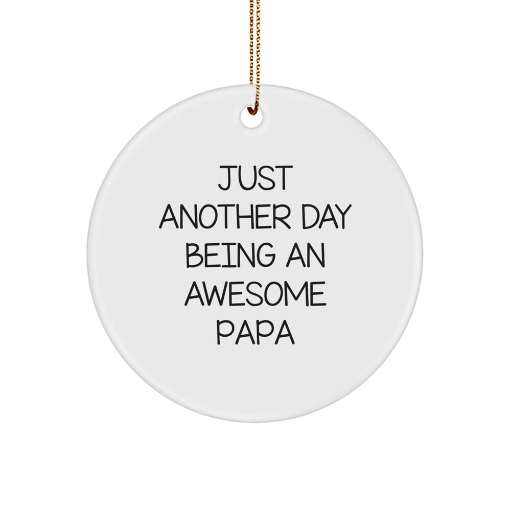 Funny Papa Circle Ornaments, Gifts from Family for Awesome Papa, Christmas Unique Gifts - Image 1