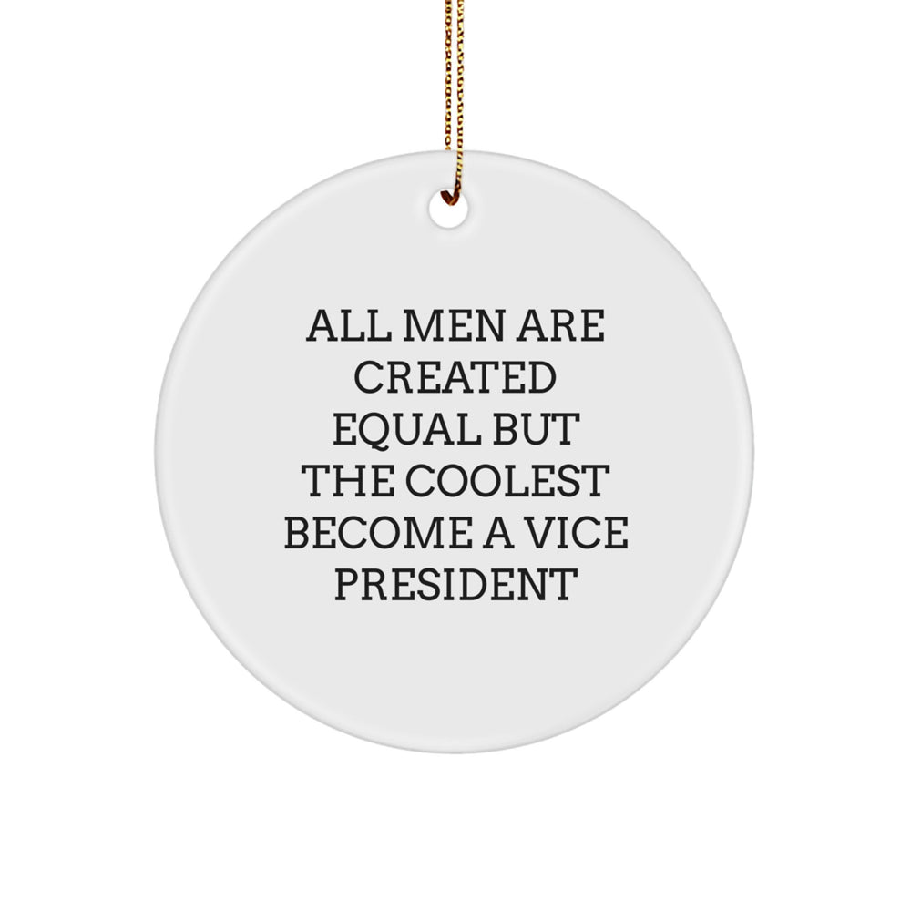 Funny Vice President Gifts from Men for Vice President at Christmas Unique Office Decorations Circle Ornament - Image 1