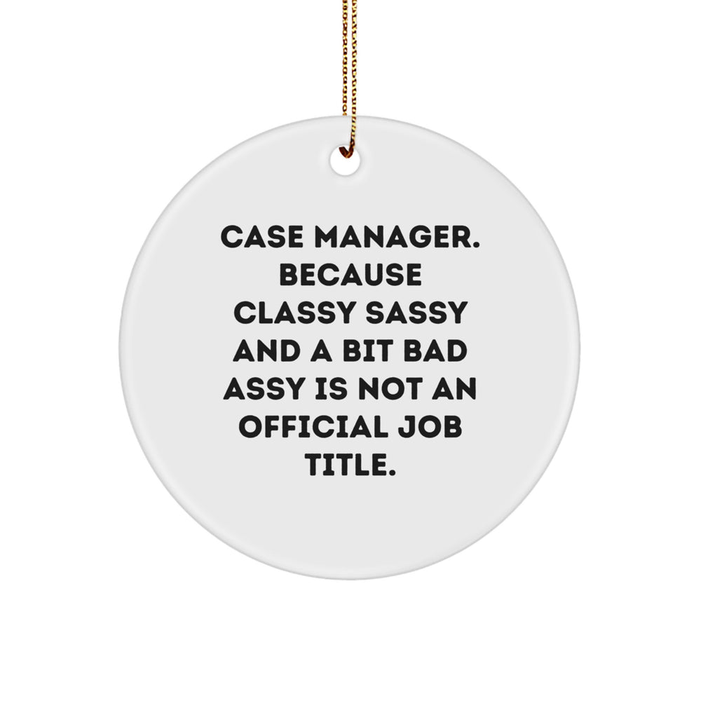 Funny Quote Circle Ornaments for Case Manager Gifts from Friends, Coworkers, and Family - Case Manager Christmas Unique Decorations - Image 1
