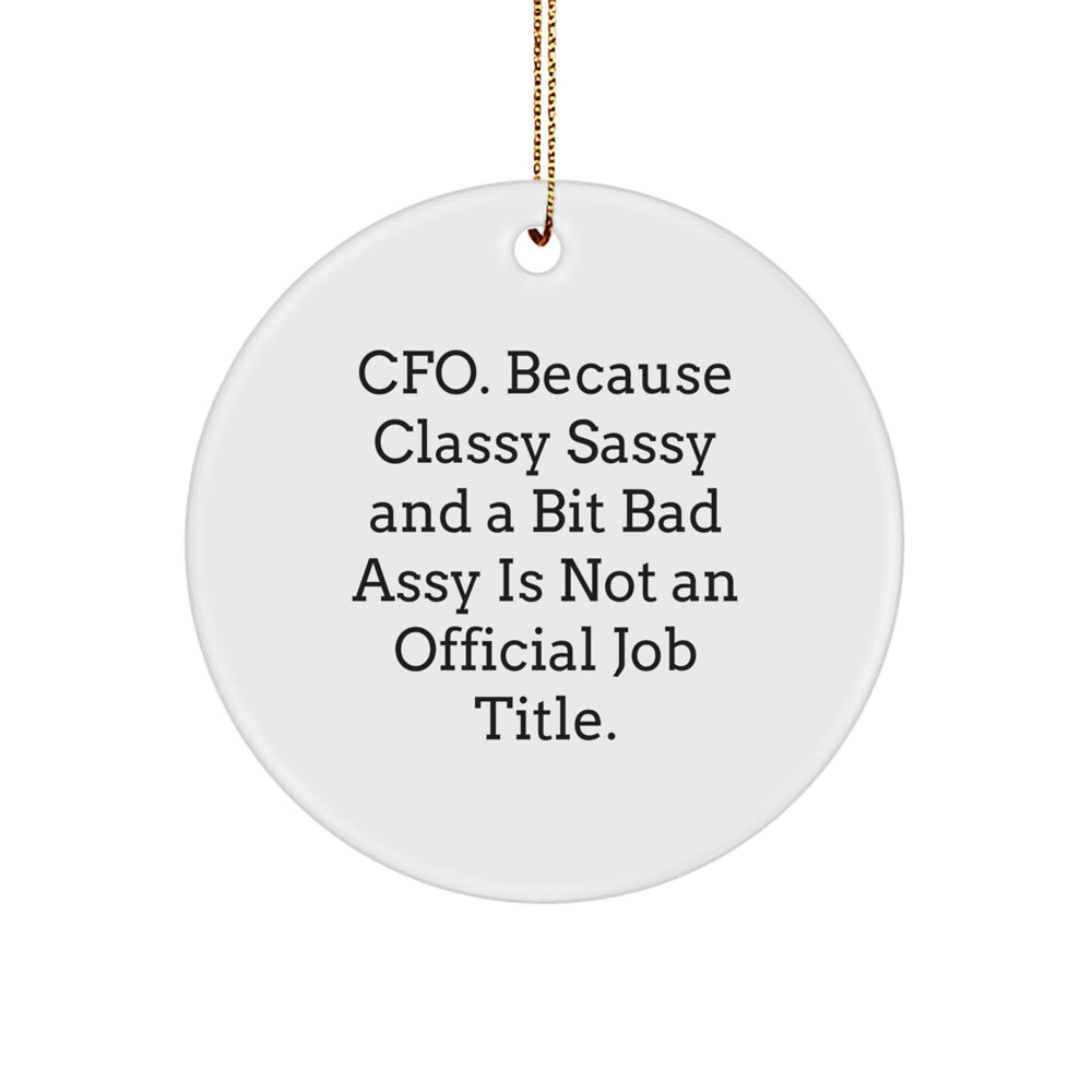 CFO Gifts, Funny Quote Circle Ornament, Gifts from Friends and Family, Christmas Unique Presents for CFO - Image 1