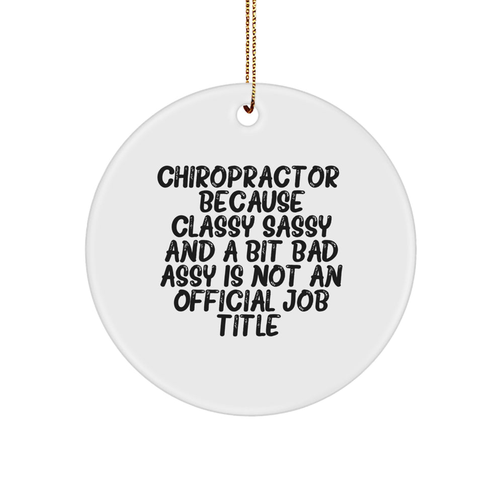 Funny Chiropractor Christmas Circle Ornament Gifts from Friends to Chiropractor Men, Inspirational Quote Chiropractor Gifts for Chiropractor Women - Image 1
