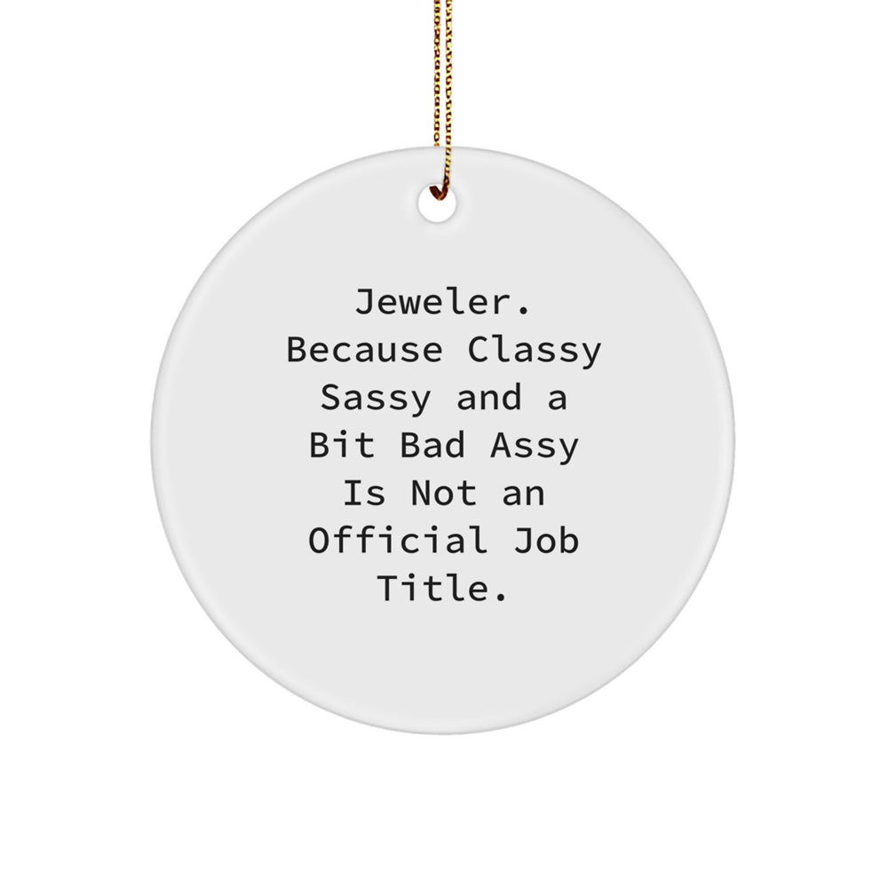 Jeweler Gifts from Friends, Coworkers, or Family - Circle Ornament with Funny Quote - Christmas Unique Gifts - Image 1