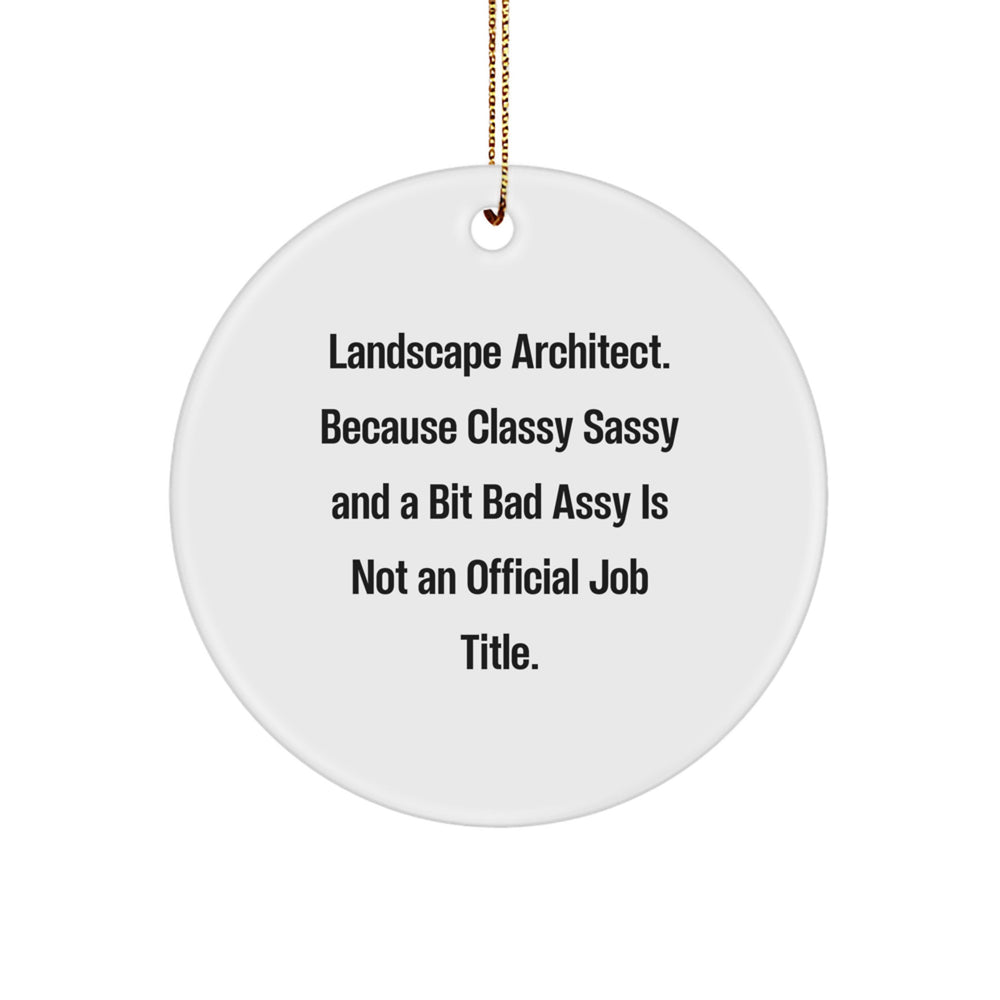 Landscape Architect Gifts Unique Circle Ornament Funny Quote for Christmas from Friends, Family, or Coworkers to Landscape Architect, Men, or Women - Image 1