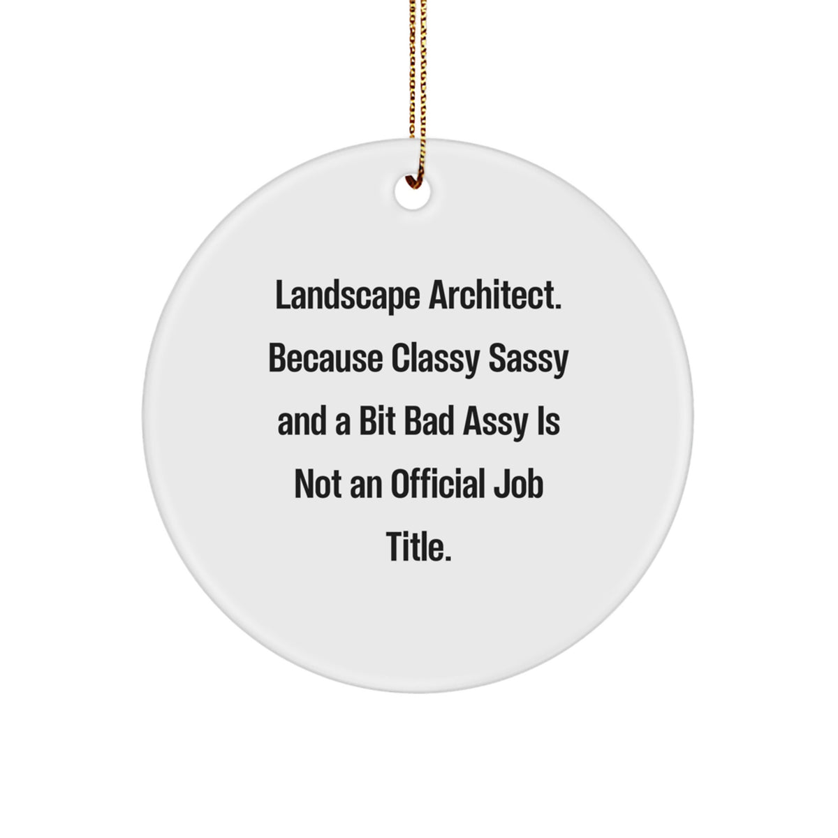 Landscape Architect Gifts Unique Circle Ornament Funny Quote for Christmas from Friends, Family, or Coworkers to Landscape Architect, Men, or Women - Image 1