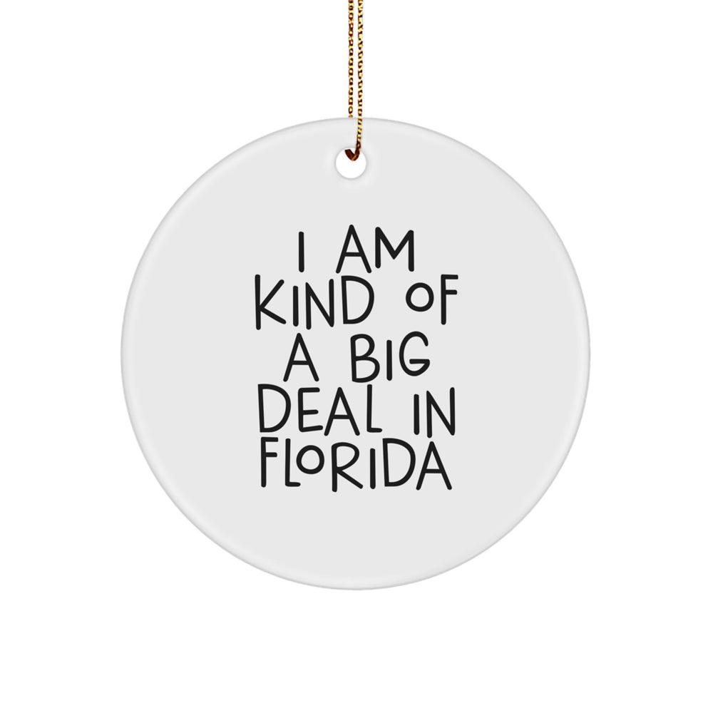 Funny Florida Circle Ornament for Christmas, Gifts from Friends for Florida Lovers, I'm Kind Of A Prime Selection In Florida - Image 1