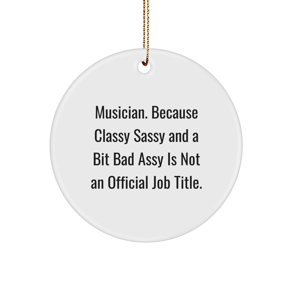 Funny Musician Gifts for Him, Circle Ornament for Musician Friends from Family, Musician Christmas Unique Gifts - Image 1