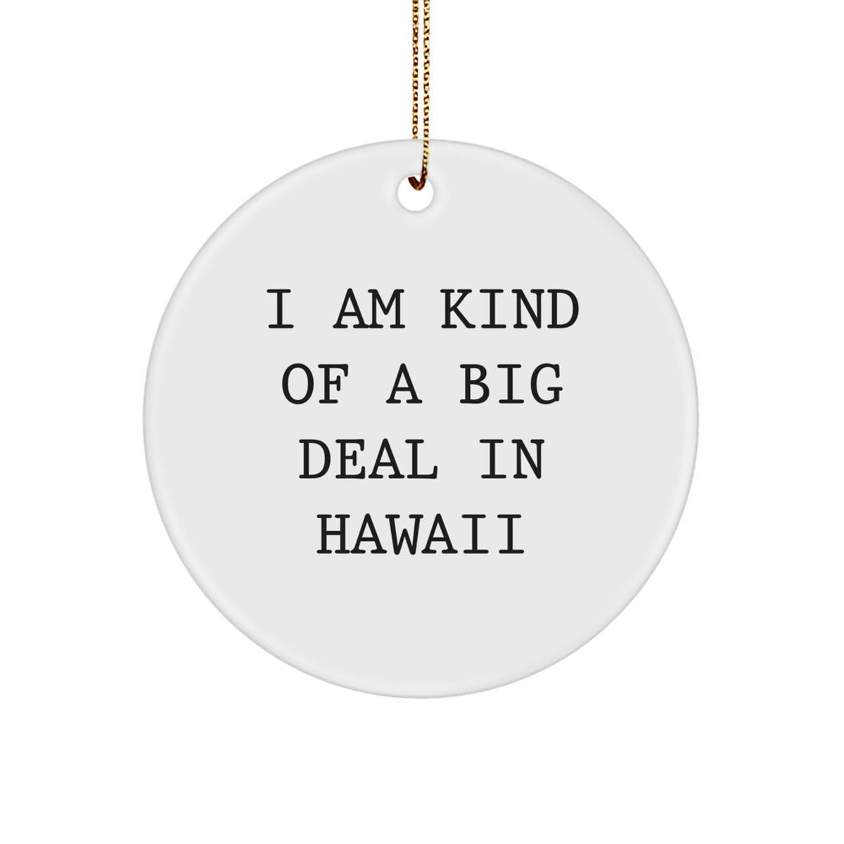 Funny Hawaii Gifts from Men for Friends - I Am Kind Of A Prime Selection In Hawaii Circle Ornament, Unique Christmas Decorations for Home - Image 1