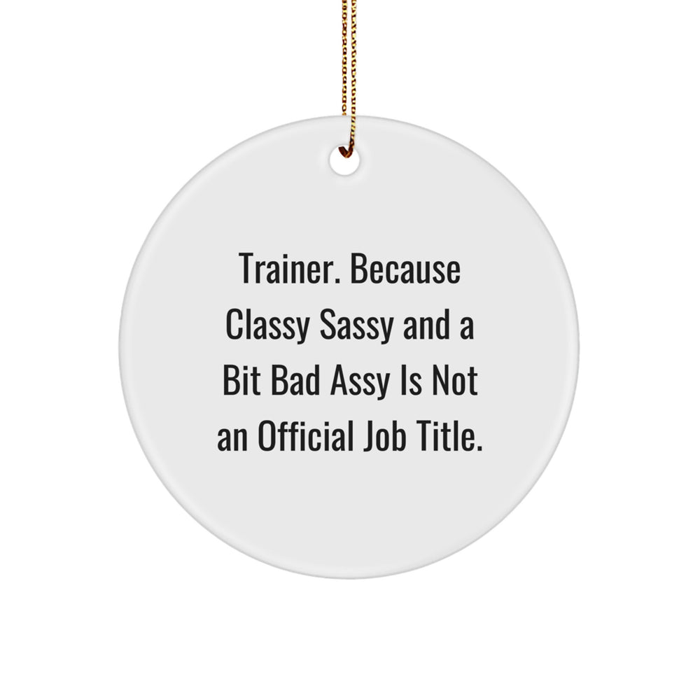 Funny Trainer Quotes Circle Ornament - Gift for Trainer Friends, Trainer Gifts Men Women Coworkers Family, Unique Christmas Unique Gifts from Friends - Image 1