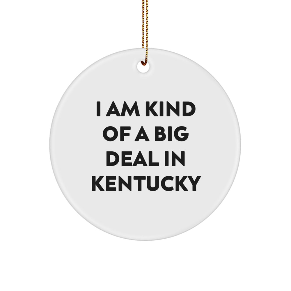 Kentucky Circle Ornament - I Am Kind Of A Prime Selection - Funny Christmas Unique Gift for Friends, Family, or Coworkers from Kentucky - Image 1