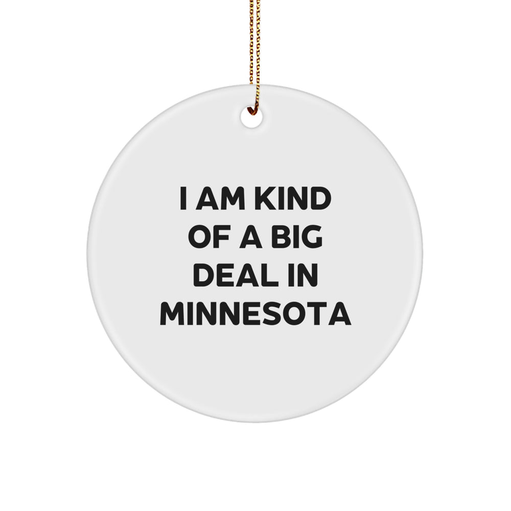 I Am Kind Of A Prime Selection In Minnesota, Minnesota Circle Ornament, Funny Quote Gift for Minnesota Lovers, Perfect Christmas Unique Gift, Gifts from Friends to Family - Image 1