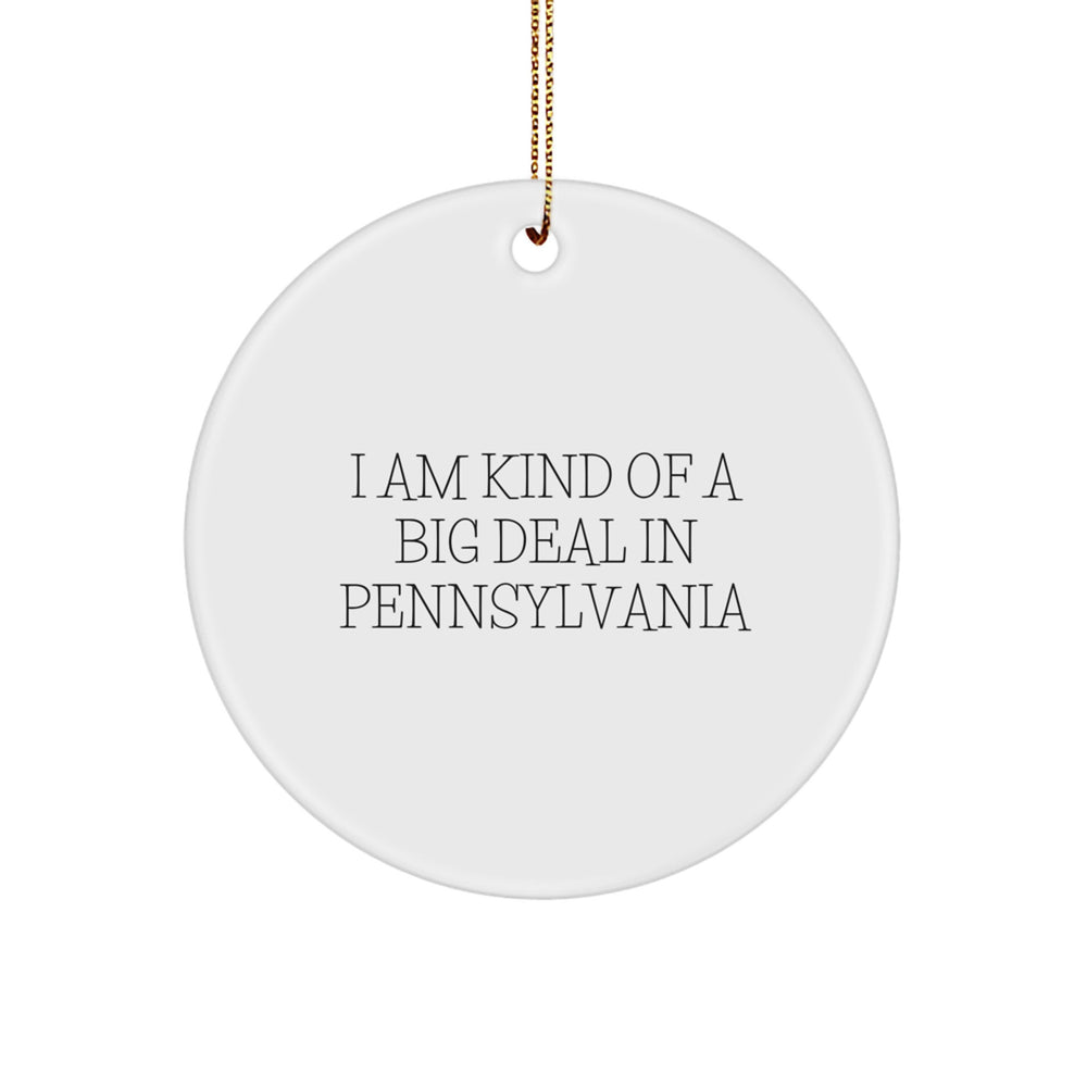 Pennsylvania Circle Ornament I Am Kind Of A Prime Selection Funny Quote Christmas Unique Gifts from Friends and Family - Image 1