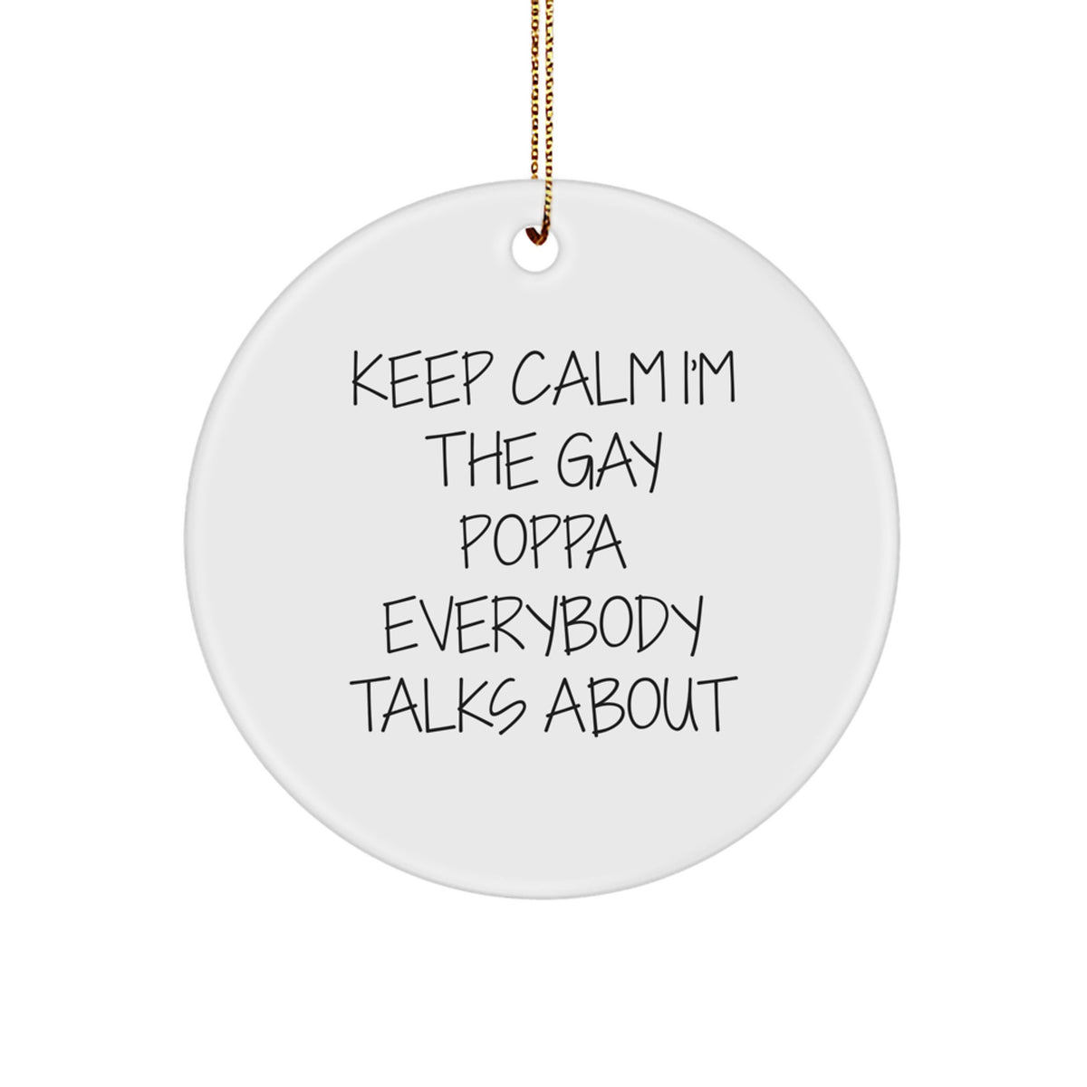 Funny Poppa Circle Ornament Gifts from Men for Christmas Unique Poppa - Image 1