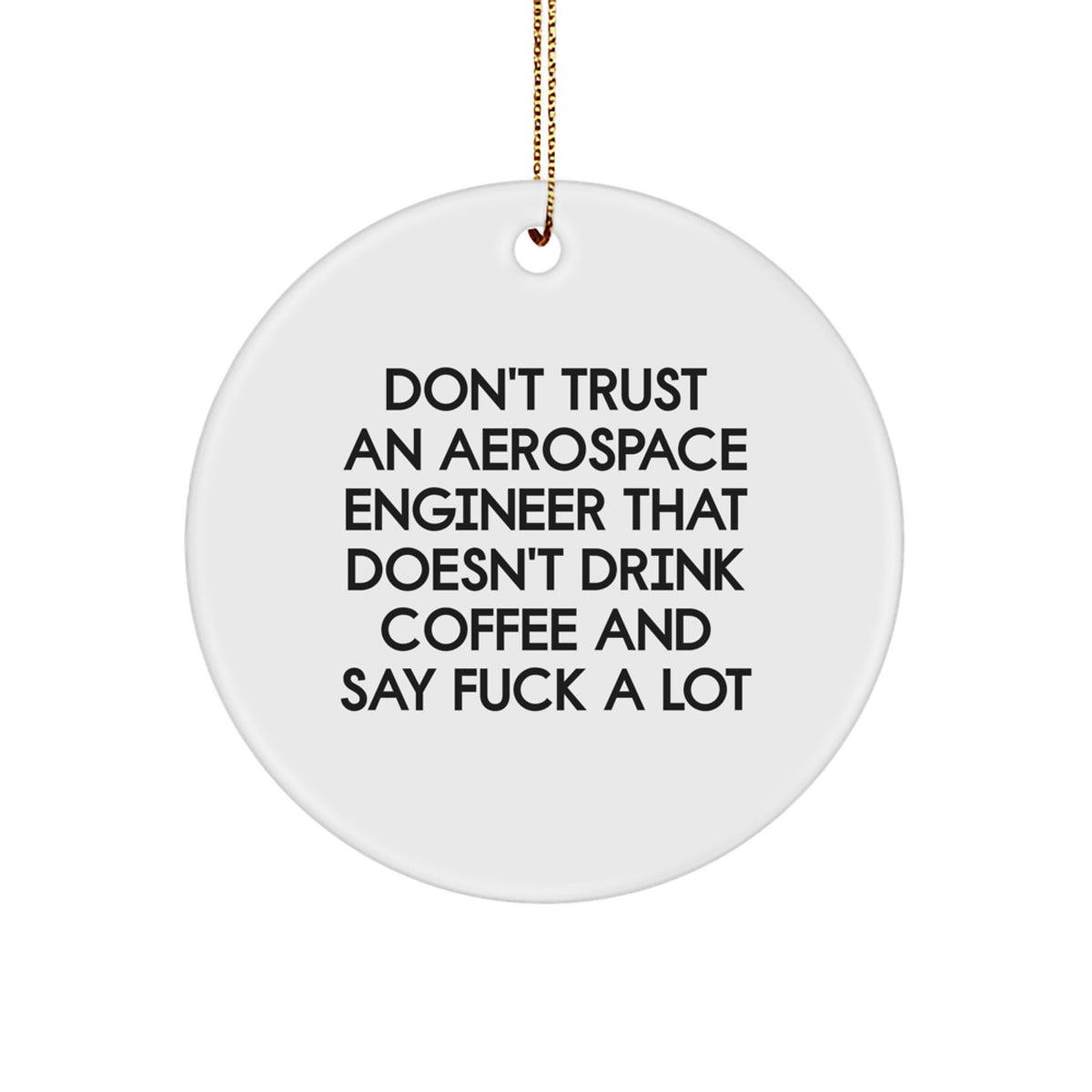 Funny Aerospace Engineer Gifts from Men to Friends for Christmas Unique Circle Ornament - 'Don't Trust An Aerospace Engineer' Humorous Decorative - Image 1