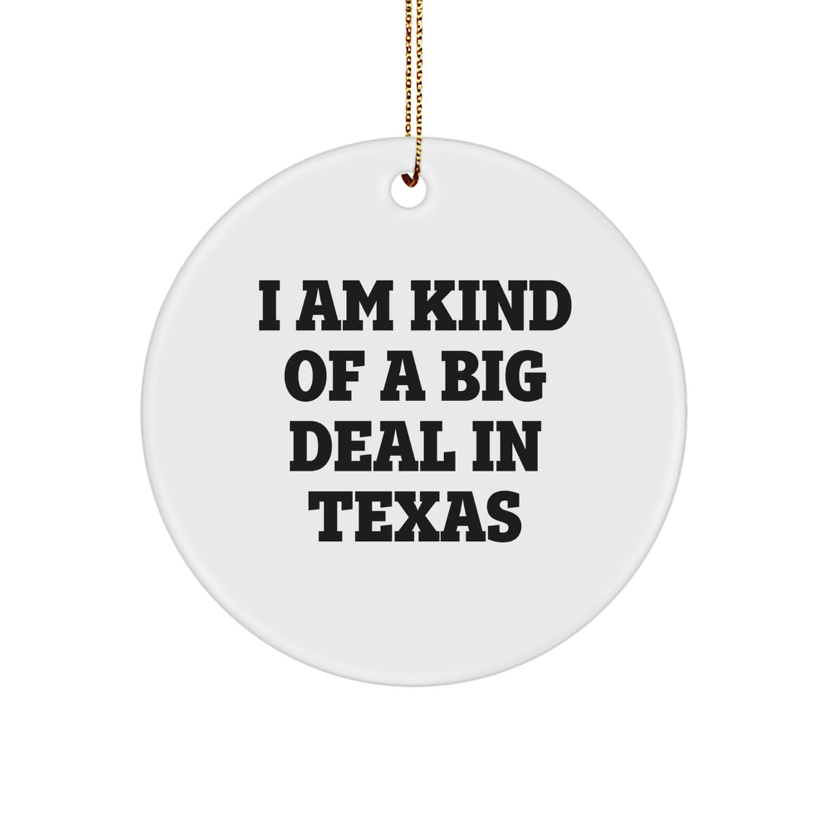 Funny Texas Gifts for Friends from I Am Kind Of A Prime Selection In Texas Circle Ornament, 2.75" Tall Christmas Decor - Image 1