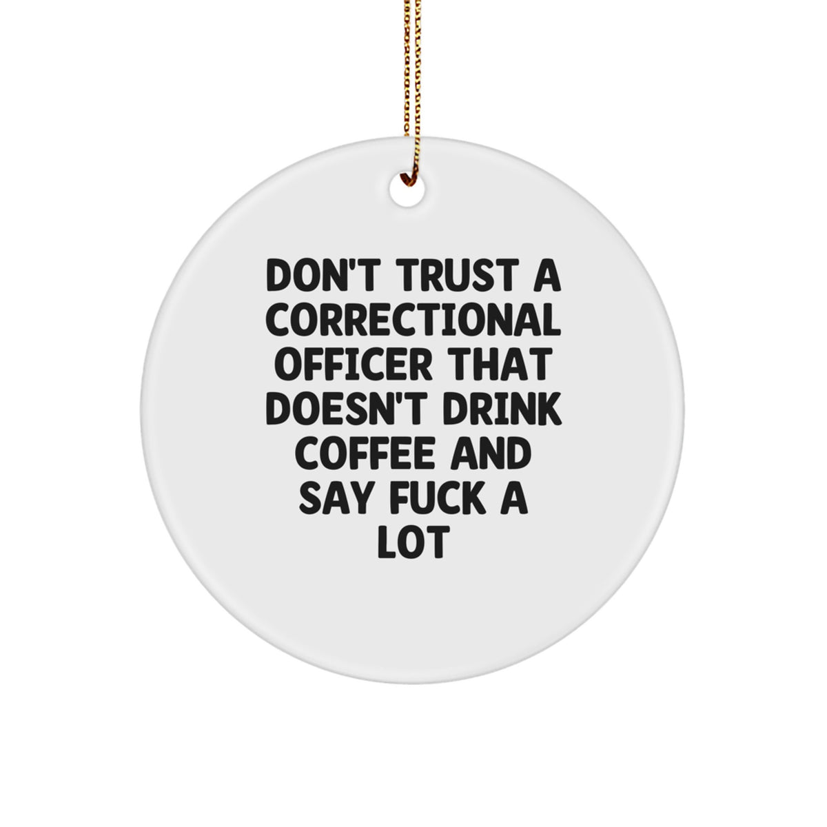 Funny Correctional Officer Gifts from Friends for Men - Correctional Officer Christmas Unique Gifts, Circle Ornament with Inspirational Quote, Correctional Officer Decorations - Image 1