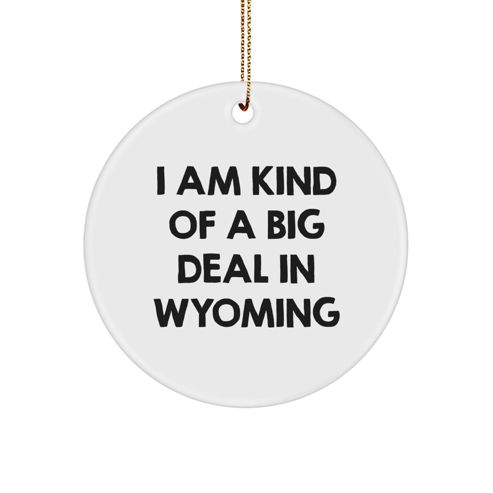 Kind of a Prime Selection in Wyoming Circle Ornament, Christmas Unique Gifts from Friends and Family, Unique Wyoming Decor - Image 1